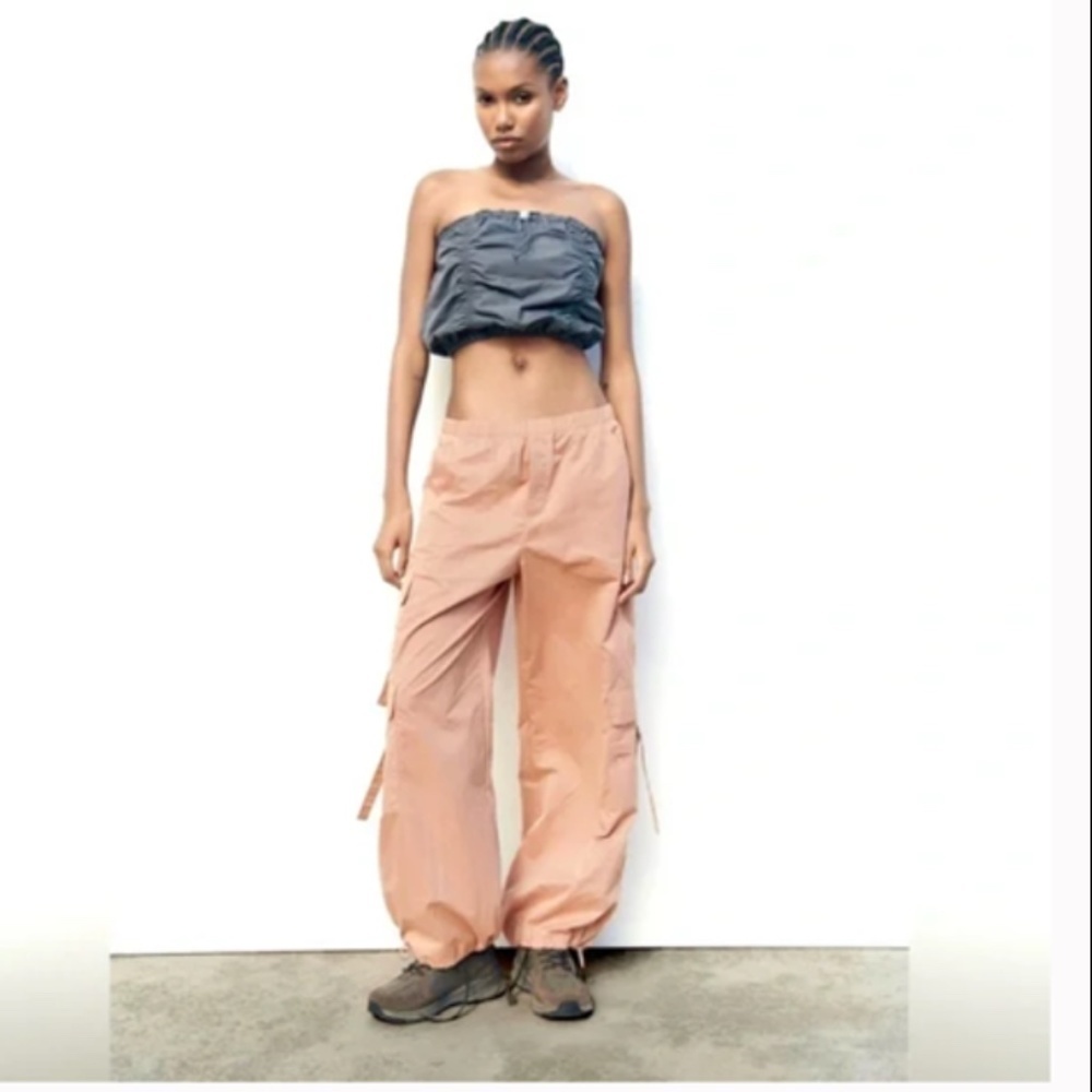 NYLON BLEND PARACHUTE PANTS - Picture 3 of 7